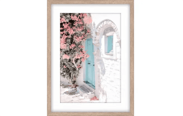 Mykonos Glass Framed Print - Natural at online8 furniture store Auckland