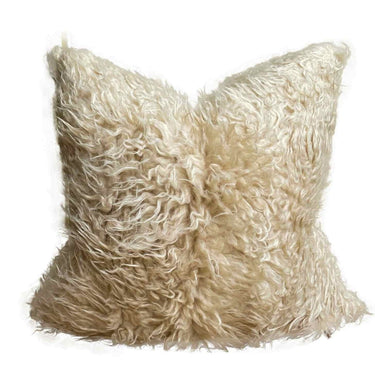 Natural Fluffy Wool Cushion Cover - 60x60 at online8 furniture store Auckland
