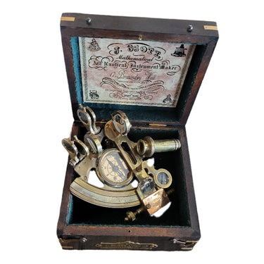 Nautical Brass Sextant with Compass & Box at online8 furniture store Auckland