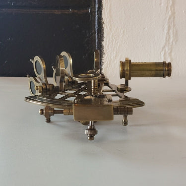 Nautical Solid Brass Sextant With Wooden Box at online8 furniture store Auckland