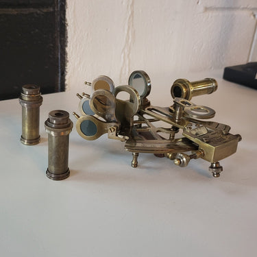 Nautical Solid Brass Sextant With Wooden Box at online8 furniture store Auckland