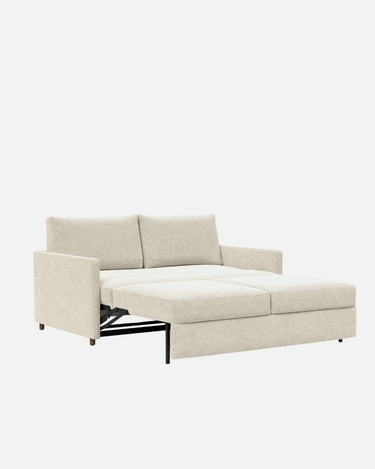 Neah Slim Sofa Bed 160cm, a 175cm-wide two-seater with a 43cm seat height that pulls out to a 160 x 195cm bed