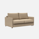 Neah Slim Sofa Bed 160cm in Phobos mocha with slim arms on a solid metal frame