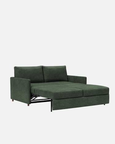 Neah Slim Sofa Bed 180cm with a 58cm seat depth and 89cm overall height in Blida sand grey