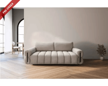 Neave 3 Seat Sofa - Textured Beige at online8 furniture store Auckland