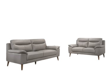 Nebraska Leather Lounge Suite - 3+2 Seater at online8 furniture store Auckland