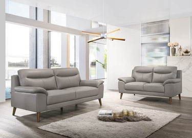 Nebraska Leather Lounge Suite - 3+2 Seater at online8 furniture store Auckland
