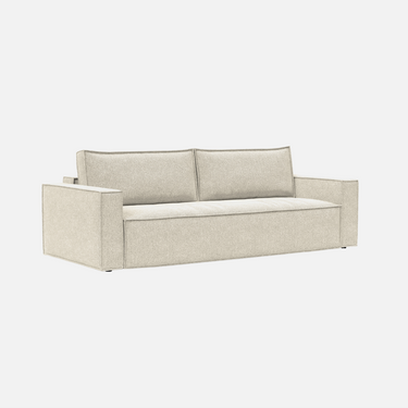 Newilla Sofa Bed in Taura off-white 100% polyester on a solid wood frame with detachable, washable covers