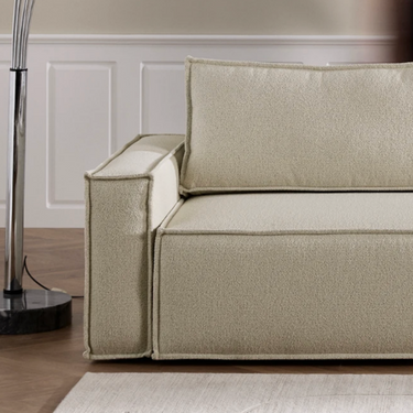 Newilla Sofa Bed with a lift-out seat and large built-in storage box in Phobos mocha