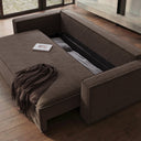 Newilla three-seater sofa bed in Phobos mocha for living rooms and guest rooms