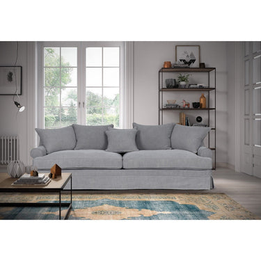 Newport 3.5 Seater Slip Cover Sofa - Cool Grey at online8 furniture store Auckland