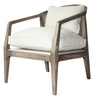 Newport Fabric Armchair - Oak & Linen at online8 furniture store Auckland