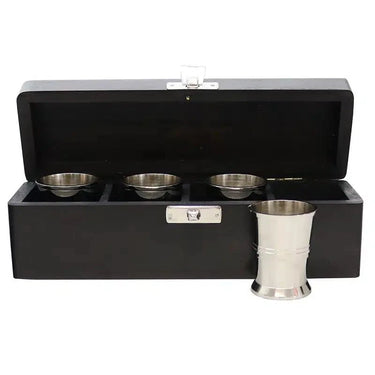 Nickel set 4 Shot Cups at online8 furniture store Auckland