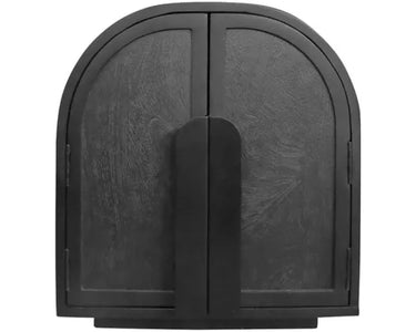 Nico 2-Door Bedside Table - Matte Black at Online8 Furniture Auckland NZ