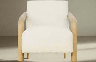 Nicola Accent Chair - Textured Cream at online8 furniture store Auckland