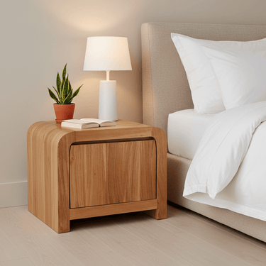 Noah Bedside Table - Natural at online8 furniture store Auckland