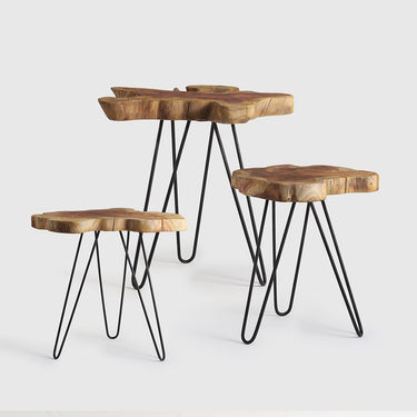Nori Teak Table Nest Set of 3 at online8 furniture store Auckland