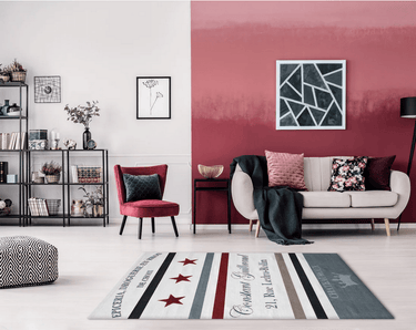 Normandy White/Multi Rug at online8 furniture store Auckland