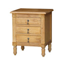 Oak Bedside Table 3 Drawer | Side Table  at online8 furniture store Auckland