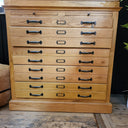 Oak Chest of Drawers - 5 Drawers & 2 Flap Doors at online8 furniture store Auckland
