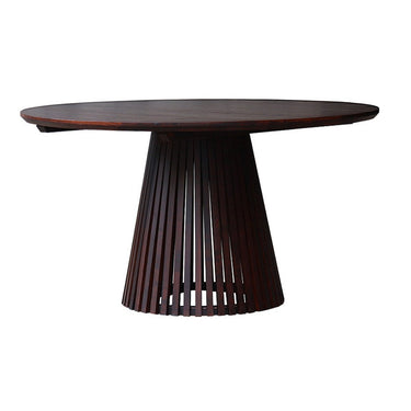 Oak Round Dining Table - Antique Walnut at online8 furniture store Auckland