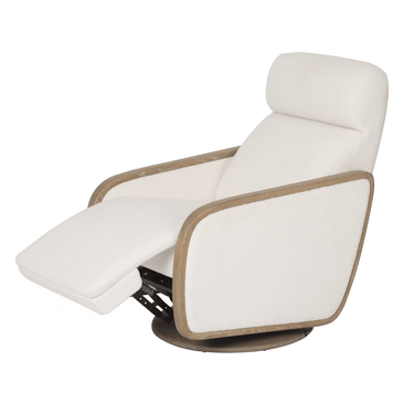 Oakmount Electric Recliner & Rocking Chair - White & Natural at online8 furniture store Auckland