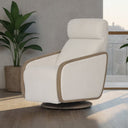 Oakmount Electric Recliner & Rocking Chair - White & Natural at online8 furniture store Auckland
