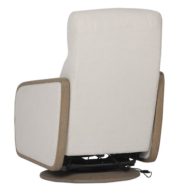 Oakmount Electric Recliner & Rocking Chair - White & Natural at online8 furniture store Auckland