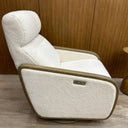 Oakmount Electric Recliner & Rocking Chair - White & Natural at online8 furniture store Auckland
