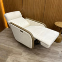 Oakmount Electric Recliner & Rocking Chair - White & Natural at online8 furniture store Auckland