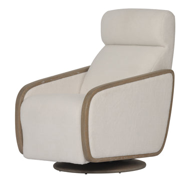 Oakmount Electric Recliner & Rocking Chair - White & Natural at online8 furniture store Auckland