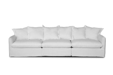 Oasis Washed Linen 3 Seat Modular Slip Cover Sofa - Natural at online8 furniture store Auckland