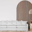 Oasis Washed Linen 3 Seat Modular Slip Cover Sofa - Natural at online8 furniture store Auckland