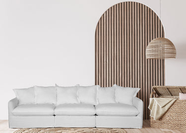 Oasis Washed Linen 3 Seat Modular Slip Cover Sofa - Natural at online8 furniture store Auckland