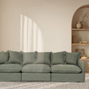 Oasis Washed Linen 3 Seat Modular Slip Cover Sofa - Olive at online8 furniture store Auckland