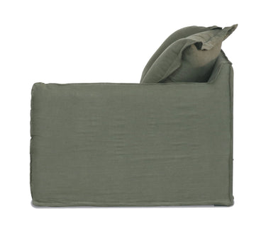 Oasis Washed Linen 3 Seat Modular Slip Cover Sofa - Olive at online8 furniture store Auckland
