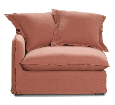 Oasis Washed Linen 3 Seat Modular Slip Cover Sofa - Rust at online8 furniture store Auckland
