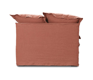 Oasis Washed Linen 3 Seat Modular Slip Cover Sofa - Rust at online8 furniture store Auckland