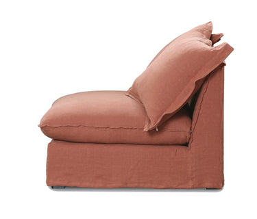 Oasis Washed Linen 3 Seat Modular Slip Cover Sofa - Rust at online8 furniture store Auckland
