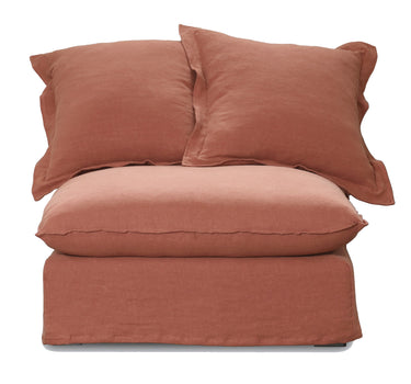 Oasis Washed Linen 3 Seat Modular Slip Cover Sofa - Rust at online8 furniture store Auckland