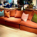 Oasis Washed Linen 3 Seat Modular Slip Cover Sofa - Rust at online8 furniture store Auckland