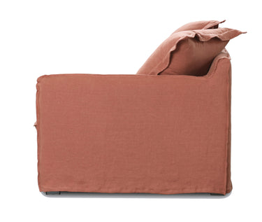Oasis Washed Linen 3 Seat Modular Slip Cover Sofa - Rust at online8 furniture store Auckland