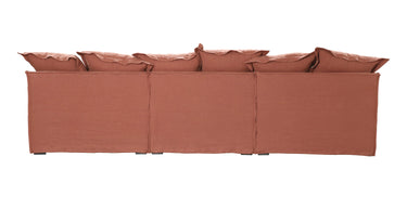 Oasis Washed Linen 3 Seat Modular Slip Cover Sofa - Rust at online8 furniture store Auckland