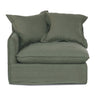 Oasis Washed Linen Dream Sofa Left - Olive at online8 furniture store Auckland