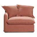 Oasis Washed Linen Sofa Left - Rust at online8 furniture store Auckland