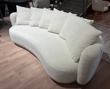 Oberoy Curved Boucle 3 Seat Sofa at online8 furniture store Auckland