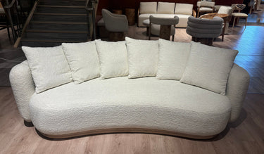 Oberoy Curved Boucle 3 Seat Sofa at online8 furniture store Auckland