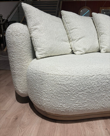 Oberoy Curved Boucle 3 Seat Sofa at online8 furniture store Auckland