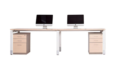Oblique 2 Person Straight Desk at online8 furniture store Auckland