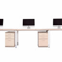 Oblique 3 Person Straight Desk at online8 furniture store Auckland